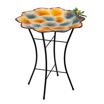 Evergreen Enterprises Multi Leaf Birdbath with Stand Outdoor Decor