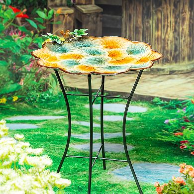 Evergreen Enterprises Multi Leaf Birdbath with Stand Outdoor Decor