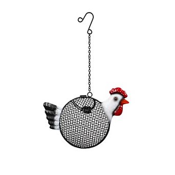 Evergreen Enterprises Metal Rooster Bird Feeder Outdoor Decor
