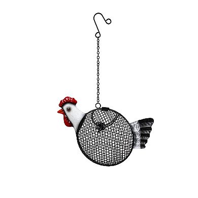 Evergreen Enterprises Metal Rooster Bird Feeder Outdoor Decor
