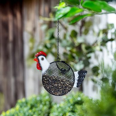 Evergreen Enterprises Metal Rooster Bird Feeder Outdoor Decor