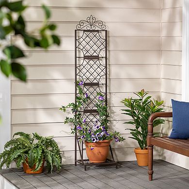 Evergreen Enterprises Metal Grid Trellis & Planter Stand Outdoor Decor