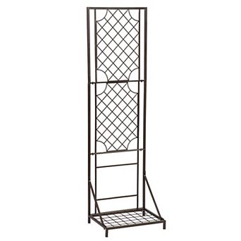 Evergreen Metal Lattice Trellis & Planter Stand Outdoor Decor