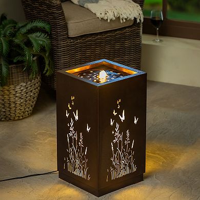 Evergreen Enterprises Lighted Butterfly Fountain Outdoor Decor 12-inch