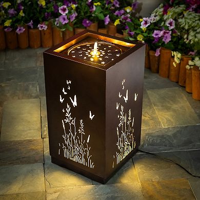 Evergreen Enterprises Lighted Butterfly Fountain Outdoor Decor 12-inch