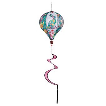 Evergreen Enterprises Floral Patterned Bunny Balloon Spinner Outdoor Decor