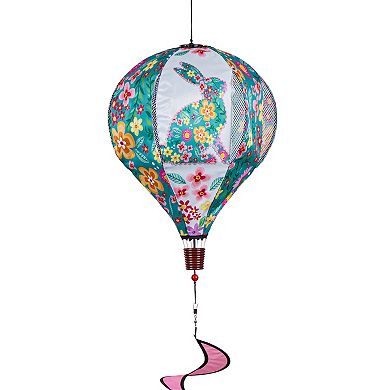 Evergreen Enterprises Floral Patterned Bunny Balloon Spinner Outdoor Decor