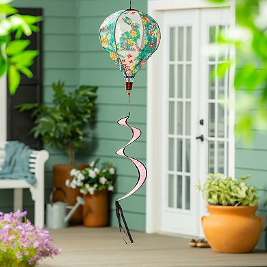 Evergreen Enterprises Floral Patterned Bunny Balloon Spinner Outdoor Decor