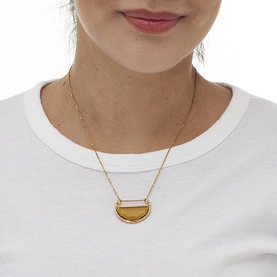 Brown Crystal Half Moon Goldtone Jewelry Set