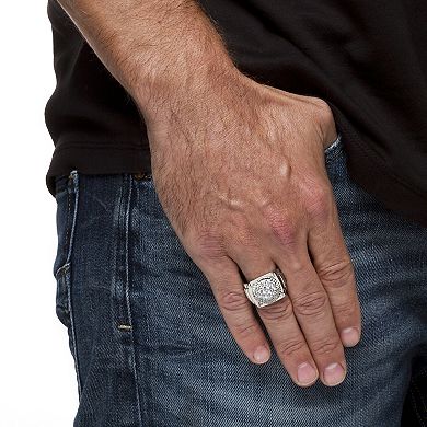 Men's 1.63 TCW Round Cubic Zirconia Ring in Platinum-plated Sterling Silver