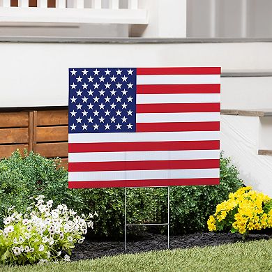 Evergreen American Classic Stars & Stripes Yard Sign Outdoor Decor
