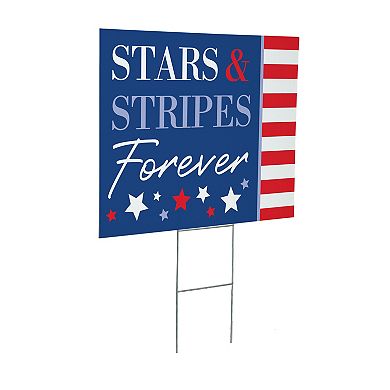 Evergreen American Stars & Stripes Forever Yard Sign Outdoor Decor