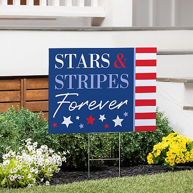 Evergreen American Stars & Stripes Forever Yard Sign Outdoor Decor