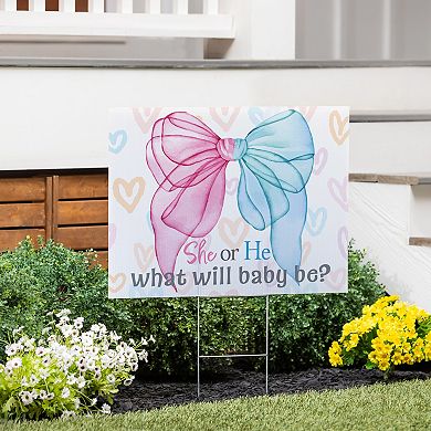 Evergreen Gender Reveal Yard Sign Outdoor Decor
