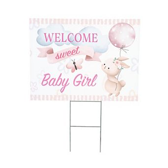 Evergreen Enterprises Bunny Welcome Baby Girl Yard Sign Outdoor Decor