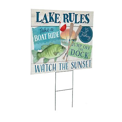 Evergreen Enterprises Lake Rules Yard Sign Outdoor Decor