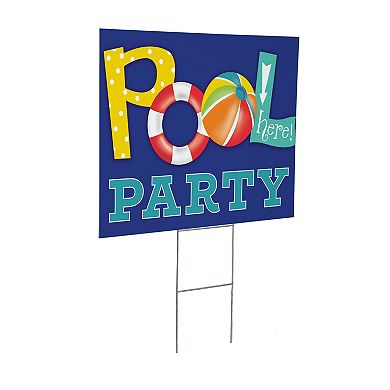 Evergreen Pool Party Yard Sign Outdoor Decor