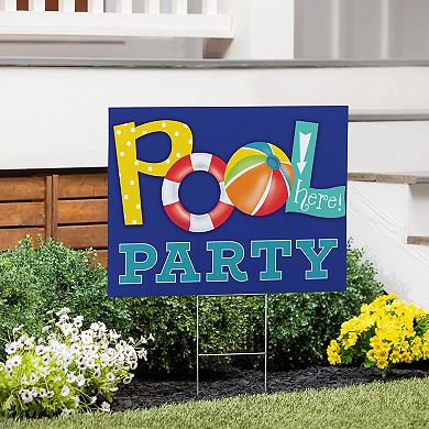Evergreen Pool Party Yard Sign Outdoor Decor