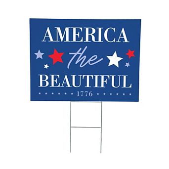 Evergreen Enterprises America the Beautiful Stars & Stripes Yard Sign Outdoor Decor