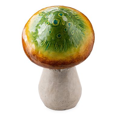 Evergreen Enterprises Ceramic Mushroom Man Statue Outdoor Decor