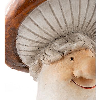 Evergreen Enterprises Ceramic Mushroom Man Statue Outdoor Decor