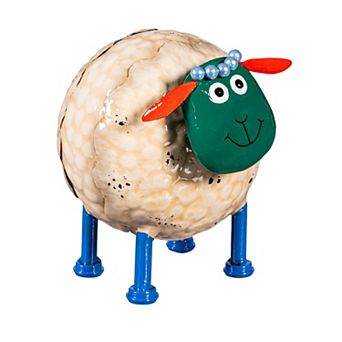 Evergreen Enterprises Metal Portly Sheep Garden Statue Outdoor Decor