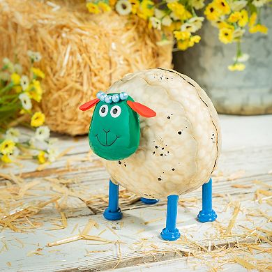 Evergreen Enterprises Metal Portly Sheep Garden Statue Outdoor Decor