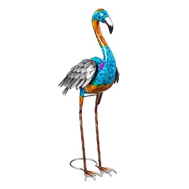 Evergreen Enterprises Gradient Flamingo Metal Garden Statue Outdoor Decor