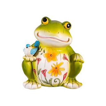 Evergreen Enterprises LED Floral Frog Garden Statue Outdoor Decor