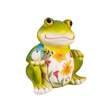 Evergreen Enterprises LED Floral Frog Garden Statue Outdoor Decor