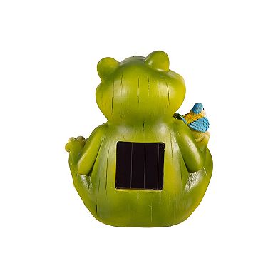 Evergreen Enterprises LED Floral Frog Garden Statue Outdoor Decor