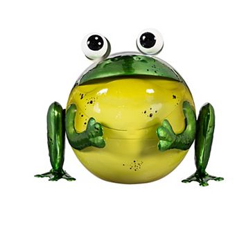 Evergreen Enterprises Portly Frog Metal Garden Statue Outdoor Decor