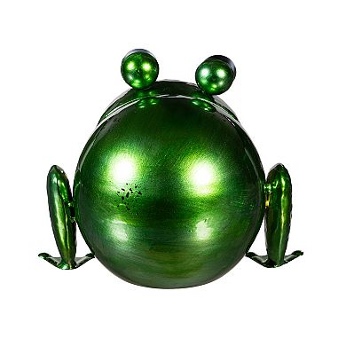 Evergreen Enterprises Portly Frog Metal Garden Statue Outdoor Decor