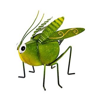 Evergreen Enterprises Verdant Grasshopper Metal Garden Statue Outdoor Decor