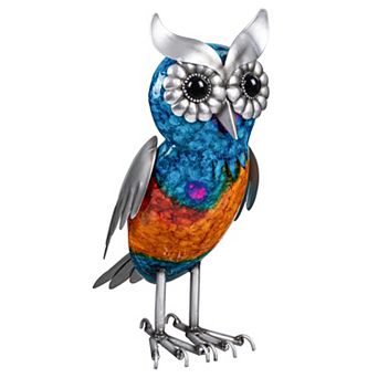 Evergreen Enterprises 15-Inch Owl Metal Garden Statue Outdoor Decor