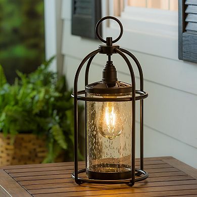 Evergreen Enterprises Solar Metal Lantern With Clear Glass Outdoor Decor