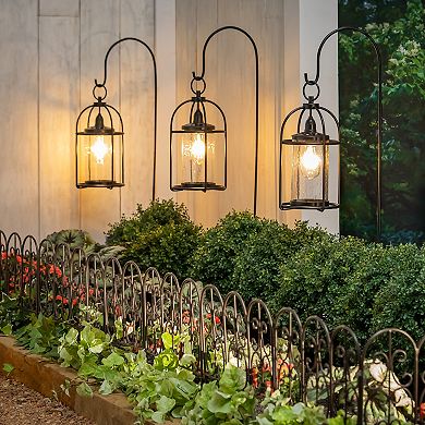 Evergreen Enterprises Solar Metal Lantern With Clear Glass Outdoor Decor