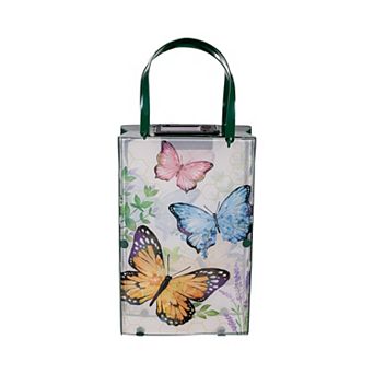 Evergreen Enterprises Solar Butterfly Metal & Glass Outdoor Lantern