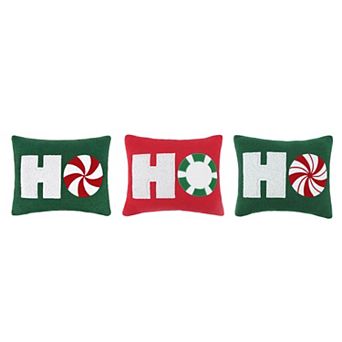 St. Nicholas Square® 3 pc Ho Ho Ho Peppermints Decorative Throw Pillow Set