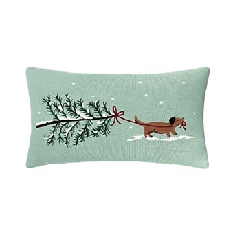 St. Nicholas Square® Dog Pulling Tree Decorative Throw Pillow