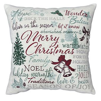 St. Nicholas Square® Christmas Sentiment Tapestry Throw Pillow