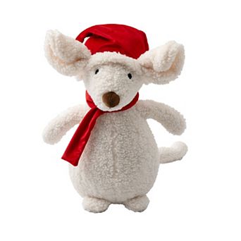 St. Nicholas Square® Mouse with Santa Hat Plush Throw Pillow