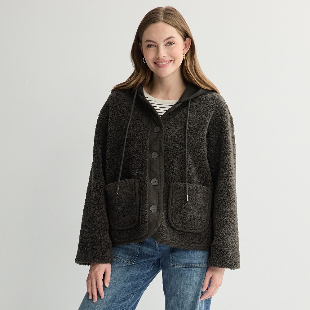 Women's Farmers Market Hooded Sherpa Jacket