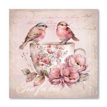 COURTSIDE MARKET Tea for Two Floral Canvas Wall Art