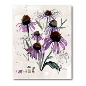 COURTSIDE MARKET Purple Wildflowers II Canvas Wall Art