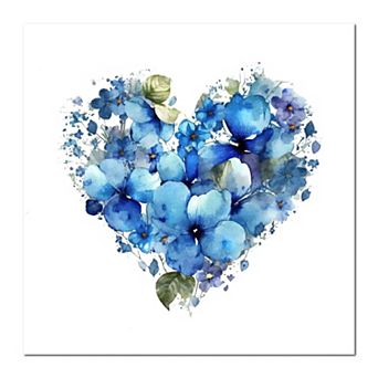 COURTSIDE MARKET Floral Heart Canvas Wall Art