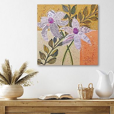 COURTSIDE MARKET Floral Spring News Canvas Wall Art