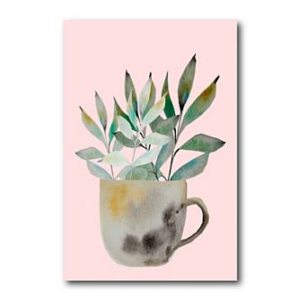 COURTSIDE MARKET Succulent in Mug Canvas Wall Art