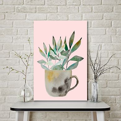 COURTSIDE MARKET Succulent in Mug Canvas Wall Art
