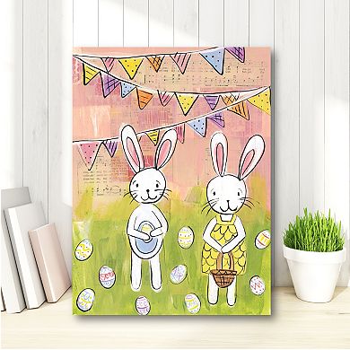 COURTSIDE MARKET Easter Bunny Hunt II Canvas Wall Art